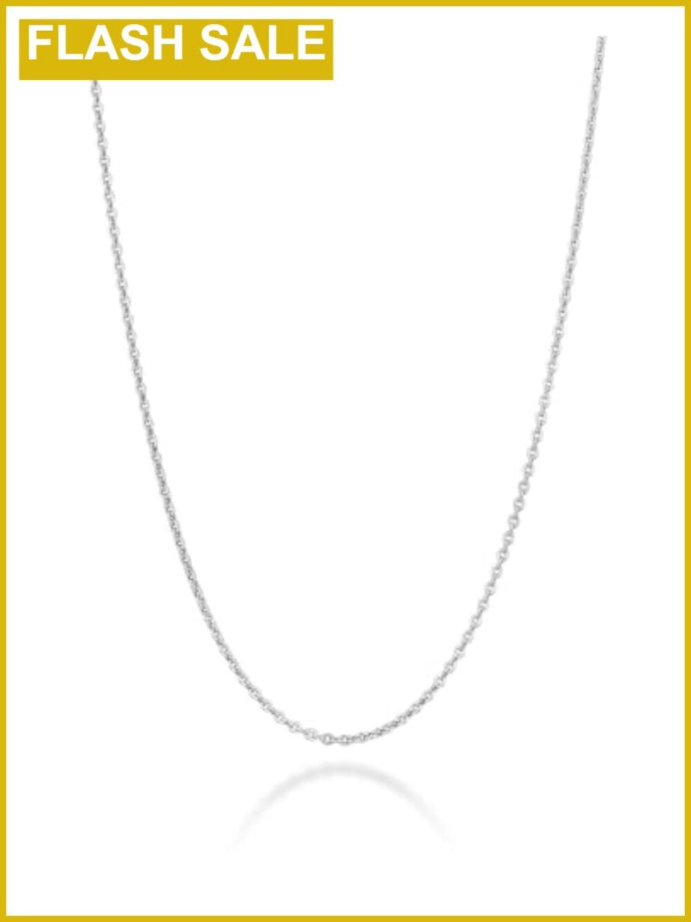Italian 925 Sterling Silver 1mm Cable Chain Necklace 16 Inch